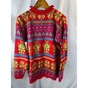 Vintage Interim 1990s Striped Tunic Pullover Sweater Dead Stock‎ w Tags Medium